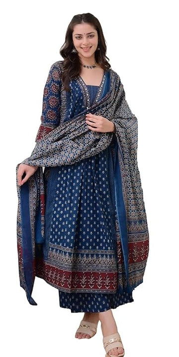 Anarkali 3-Piece Set - Emerald Green